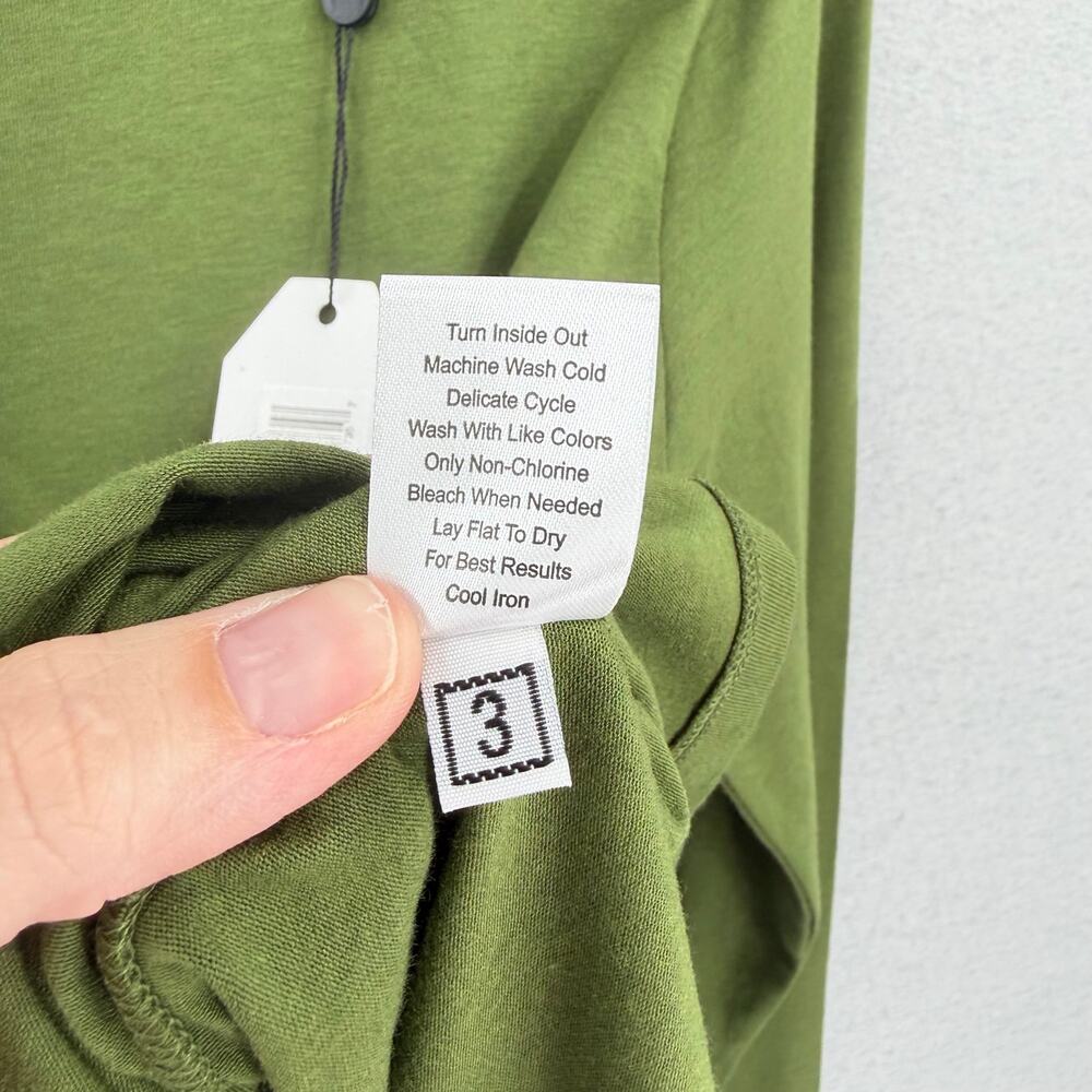 Universal Standard NEW Green Long Sleeve Tee Rex Crew Casual Basic Soft T-shirt - Picture 12 of 13